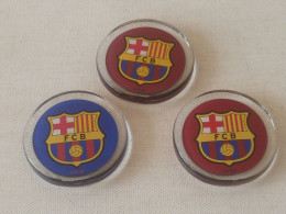 Authentic ! Lot Of 3 Pcs. Official FCB FC Barcelona Football Club Round Magnet - Transport