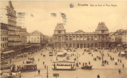 BELGIQUE - Bruxelles - Gare Du Nord Et Place Rogier - Carte Postale Ancienne - Chemins De Fer, Gares
