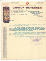 Lettre Commerciale, CHOCOLAT CARDON-DUVERGER, CAMBRAI, 1940, Frais Fr 1.75 E - Alimentos