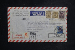 TURQUIE - Enveloppe Gouvernementale En Recommandé De Ankara Pour Genève En 1954 - L 144361 - Cartas & Documentos