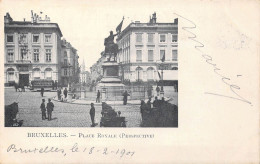 BELGIQUE - Bruxelles - Place Royale ( Perspective ) - Carte Postale Ancienne - Piazze