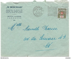 VD2 - 85 - Enveloppe Envoyée En Franchise 1924 Lausanne - Timbre De Franchise - Franchigia