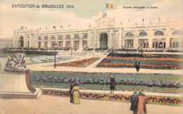 BELGIQUE - Bruxelles - Exposition De Bruxelles 1910 - Entrée Principale Et Jardin - Carte Postale Ancienne - Exposiciones Universales