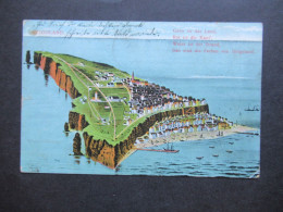 1908 Helgoland Panorama Grün Ist Das Land Verlag M. Glückstadt, Münden, Hamburg Weitergeleitet Nach Hellerholz Alveslohe - Helgoland