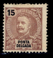 ! ! Ponta Delgada - 1897 D. Carlos 15 R - Af. 16 - MH - Ponta Delgada