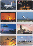 LOT De  8 TELECARTES JAPON NTT - AVION - AIRPLANE JAPAN Phonecards - Flugzeug Telefonkarten - 2359 - Avions