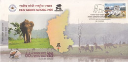 Delcampe - India  2020  Elephants  Rajiv Gandhi National Park  Special Cover   #  31878  AA &  D    Inde  Indien - Eléphants