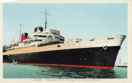 Paquebot VILLE D'ALGER , Courrier De Marseille * Bateau Ville D'alger Algérie - Steamers