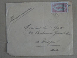 BU14 CAMEROUN FRANCAIS LETTRE DEVANT RECOM 1922 DOUALA  A TROYES FRANCE +SURCHARGE SUR FEMME BAKALOI+ AFF. INTERESSANT + - Covers & Documents