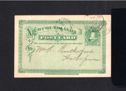 S1289-NEW FOUNLAND-OLD POSTCARD DORNS To HARBOUR GRACE.1898.Carte Postale TERRE-NEUVE.CANADA. - Covers & Documents