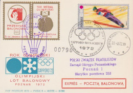 Poland Post - Balloon PBA.1972.poz.sto.D01: Sport Olympic Flight Poznan Sapporo Monachium - Palloni