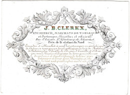 Belgique "Carte Porcelaine" Porseleinkaart, J.B. Clerkx, Encadreur, Marchand De Tableaux, Bruxelles, Dim:120 X 89mm - Porcelana