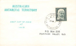 AUSTRALIAN ANTARCTIC T. - FDC 20.1.1962 On DAVIS 5d MAWSON / ZG80 - Lettres & Documents
