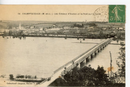 CHAMPTOCEAUX LES COTEAUX D'OUDON ET LE PONT SUR LA LOIRE 1910 - Champtoceaux