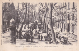 1903 Marseille - Allées De Meilhan - Le Marché Aux Fleurs Voyagée - Petits Métiers