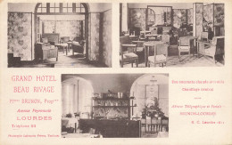 Lourdes * Grand Hôtel BEAU RIVAGE , BRUNON Propriétaire * Avenue Peymale * Pub Publicité - Lourdes