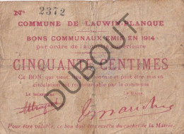 Lauwin - Plancue - Noodgeld/Argent De Nécessité/Notgeld - WOI  (C4458) - Unclassified