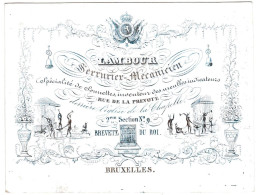 Belgique "Carte Porcelaine" Porseleinkaart, Lambour, Serrurier-mécanicien, Bruxelles, Dim:118 X 83mm - Porseleinkaarten