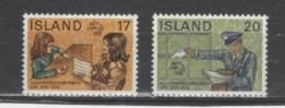 (S0598) ICELAND, 1974 (Centenary Of Universal Postal Union). Complete Set. Mi ## 498-499. MNH** - Ungebraucht
