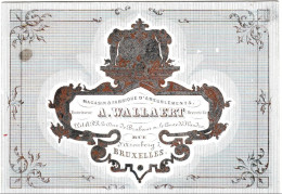 Belgique "Carte Porcelaine" Porseleinkaart, A. Wallaert, Ameublements , Bruxelles, Dim:98 X 68mm - Porzellan