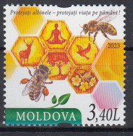 MOLDOVA 2023 Apiculture. Protect The Bees - Protect Life On Earth! 1 Stamp. MNH - Abeilles