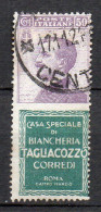 1924 Regno Pubblicitario Timbrato N. 17 TAGLIACOZZO 50 Cent Centrato Timbrato Used - Publicité