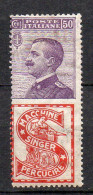 1924 Regno Pubblicitario Timbrato N. 16 Singer Nuovo MLH* - Publicité