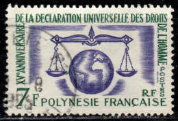 F P+ Polynesien 1963 Mi 31 Menschenrechte - Oblitérés