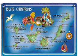 CARTE  De  ISLAS  CANARIAS  -  Les  Différents  Isles - Sonstige & Ohne Zuordnung
