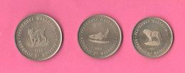 Macedonia 1 + 2 + 5 Dinari 1995 FAO Македонија  Brass Coin - North Macedonia