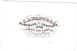 Belgique "Carte Porcelaine" Porseleinkaart, C. J. Wauters, Marchand De Tableaux, Bruxelles, Dim:93 X 79mm - Porseleinkaarten