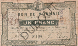 Roubaix/Tourcoing/Rijsel/Lille - 3 X Noodgeld/Argent De Nécessité/Notgeld - WOI  (C4437) - Ohne Zuordnung