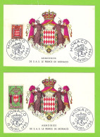 Armoiries Monaco Carte-maximum 409 Et 411 - Altri & Non Classificati