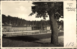 CPA Driesen Drezdenko Ostbrandenburg, Volksbad Am Sportplatz - Neumark