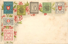 - Pays Divers - Ref-DD337- Suisse - Représentation De Timbres - Timbre - - Sent