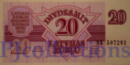 LATVIA 20 RUBLU 1992 PICK 39 UNC - Lettonia