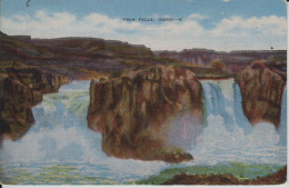 Twin Falls Idaho USA. Illustration Vintage Snake River  Cliff, Mountains - Twin Falls