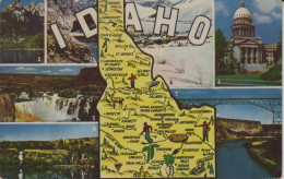 Map,drawings Idaho USA Photo Shoshone Falls, Sun Valley Winter, Thousand SpringsHells Canyon State Capitol - Other & Unclassified