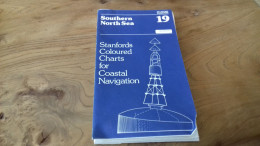 124/ SOUTHERN NORTH SEA  / STANFORDS COLOURED CHARTS FOR COASTAL NAVIGATION - Nautical Charts