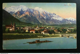 AK Litho "Hall In Tirol" Floß Gesamtansicht Feldpoststempel Roter Zensurstempel 1915 - Hall In Tirol