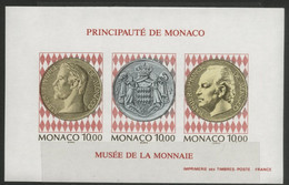 MONACO Cote 220 € Bloc Spécial Non Dentelé N° 66a Neuf ** (MNH). TB. Inauguration Du Musée Du Timbre Et De La Monnaie - Blocks & Sheetlets