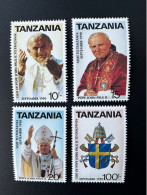 Tanzania 1990 Mi. 694 - 697 Pape Jean-Paul II Papst Johannes Paul Pope John Paul - Papes