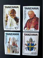 Tanzania 1990 Mi. 694 - 697 ND IMPERF Pape Jean-Paul II Papst Johannes Paul Pope John Paul - Päpste