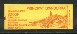 ANDORRE CARNET N° 2 BLASON D'ANDORRE  1988 10 X 2,20 F ROUGE - Carnets