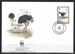 Tjaad Tchad FDC ; Struisvogel Ostrich Autruche Avestruz 1996 WWF NOW MANY ANIMAL STAMPS - Straussen- Und Laufvögel
