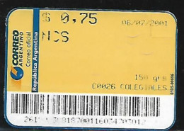 ARGENTINA - AÑO 2001 - Etiqueta De Franqueo NCS 150 Grs - Colegiales - Frankeervignetten (Frama)