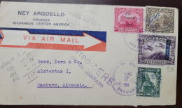 O) NICARAGUA,  GRANADA, MANUSCRIPT CANCELLATION, LEON CATHEDRAL, RESELLO  1935 OVERPRINT, AIRPLANES OVER MT MOMOTOMBO, N - Nicaragua