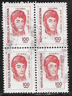 ARGENTINA - AÑO 1977/78 - Serie Proceres Y Riquezas Nacionales III - Gral Don José De San Martín - Cuadro 100p (d) Usado - Used Stamps