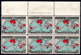 Canada 1898 2c Greenish Blue Imprint Block Of 6 (two Unmounted And 4 Water Damaged).  - Unused Stamps