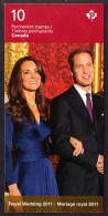 Canada 2011 Royal Wedding (59c) Booklet Unmounted Mint. - Neufs